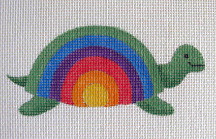 click here to view larger image of Rainbow Turtle - Painted Turtle (hand painted canvases)