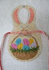 click here to view larger image of Easter Bunny - Bib Apron (hand painted canvases)
