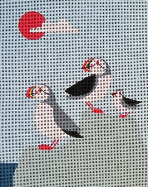 click here to view larger image of Puffins (hand painted canvases)