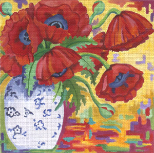 click here to view larger image of Tapestry Poppies (hand painted canvases)