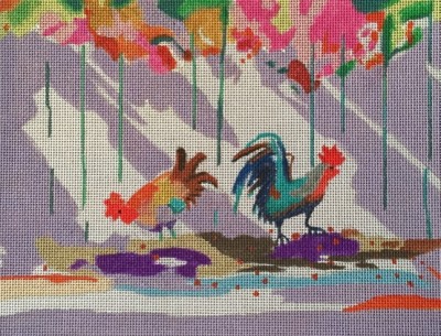 click here to view larger image of Key West Chickens (hand painted canvases)