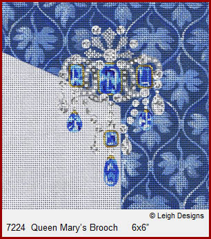 click here to view larger image of Queen Marys Brooch - Crown Jewel Coaster (hand painted canvases)