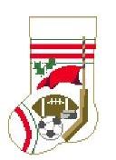 click here to view larger image of Sports Mini Sock - Football, Soccer, Hockey (hand painted canvases)