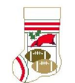 click here to view larger image of Sports Mini Sock - Football (hand painted canvases)