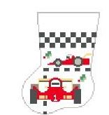 click here to view larger image of Race Car Mini Sock (hand painted canvases)