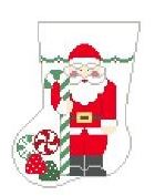 click here to view larger image of Santa With Candy Mini Sock (hand painted canvases)