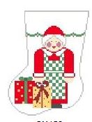 click here to view larger image of Mrs Claus With Packages Mini Sock (hand painted canvases)