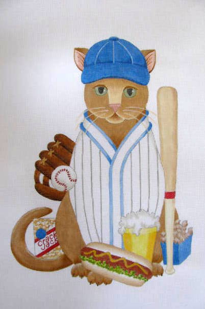 click here to view larger image of Baseball Cat - No Logo (hand painted canvases)