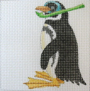 click here to view larger image of Diver Penguin Coaster (hand painted canvases)