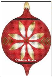 click here to view larger image of Red and White Poinsettia Ornament (hand painted canvases)