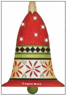 click here to view larger image of Red Bell Ornament (hand painted canvases)