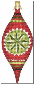 click here to view larger image of Green  and Red Medallion Ornament (hand painted canvases)