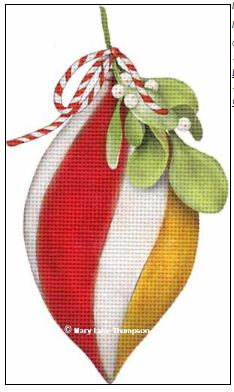 click here to view larger image of Mistletoe Ornament (hand painted canvases)