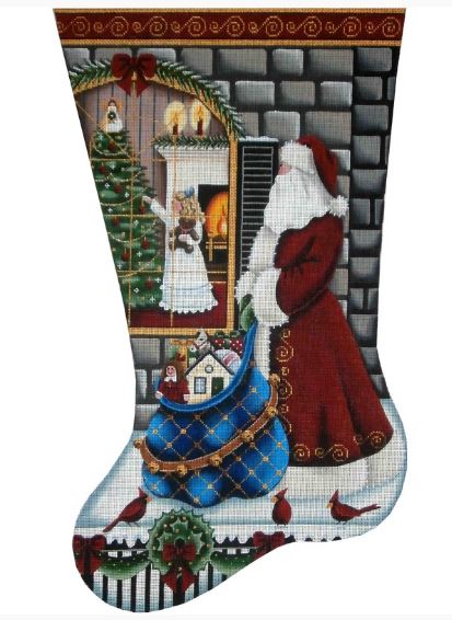 click here to view larger image of Christmas Eve Magic Stocking - Girl - 18ct (hand painted canvases)