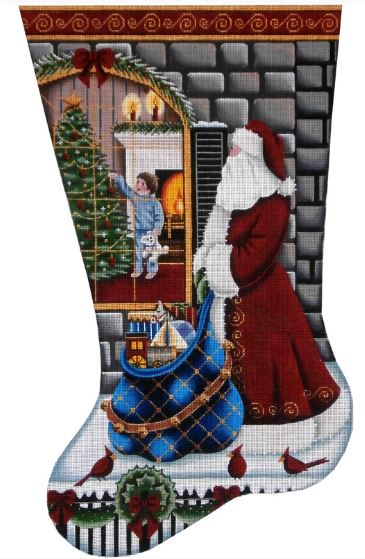click here to view larger image of Christmas Eve Magic Stocking - Boy - 13ct (hand painted canvases)