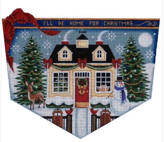 click here to view larger image of Christmas Cottage Topper - 18ct (hand painted canvases)