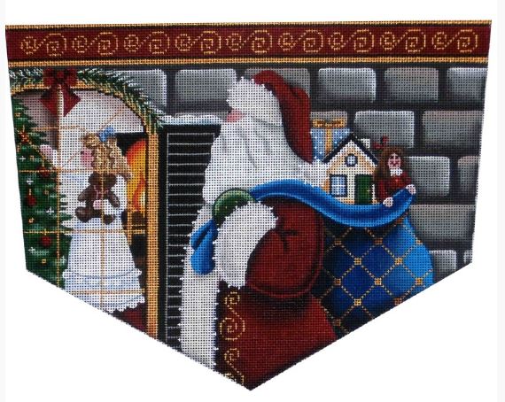 click here to view larger image of Christmas Eve Magic - Girl - Topper - 13ct (hand painted canvases)
