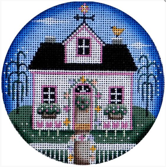 click here to view larger image of Spring Cottage Ornament (hand painted canvases)