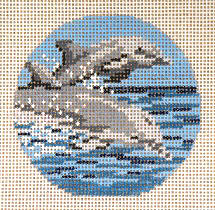 click here to view larger image of Dolphins Ornament (hand painted canvases)