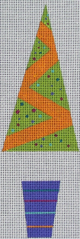click here to view larger image of Orange Dot Tree Ornament (hand painted canvases)