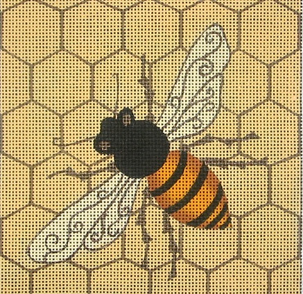 click here to view larger image of Bee Square (hand painted canvases)