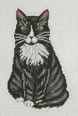 click here to view larger image of Sitting Pretty Black and White Stand-Up Cat (hand painted canvases)