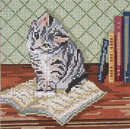 click here to view larger image of Bookworm Bandy - 13ct (hand painted canvases)