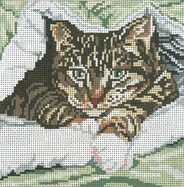 click here to view larger image of Undercover Cat - 18ct (hand painted canvases)