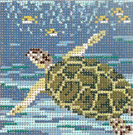 click here to view larger image of Sea Turtle Square (hand painted canvases)
