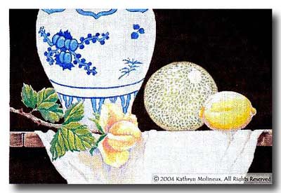 click here to view larger image of Still Life With Cantaloupe (hand painted canvases)