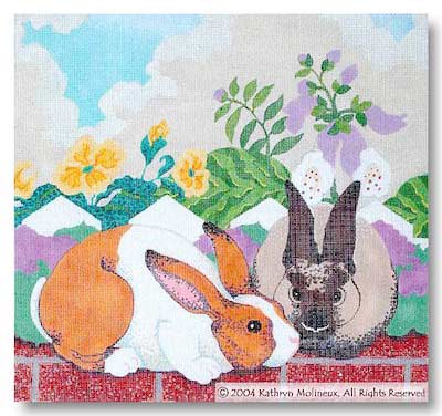 click here to view larger image of Rabbit Pillow 3 (hand painted canvases)