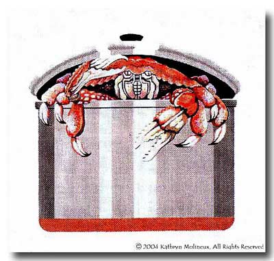 click here to view larger image of Crab Pot (hand painted canvases)