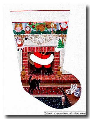 click here to view larger image of Unexpected Guest Stocking (hand painted canvases)