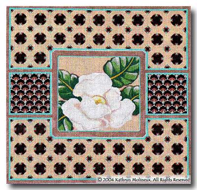 click here to view larger image of Magnolia With Border (hand painted canvases)