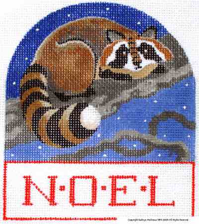 click here to view larger image of Raccoon Ornament (hand painted canvases)