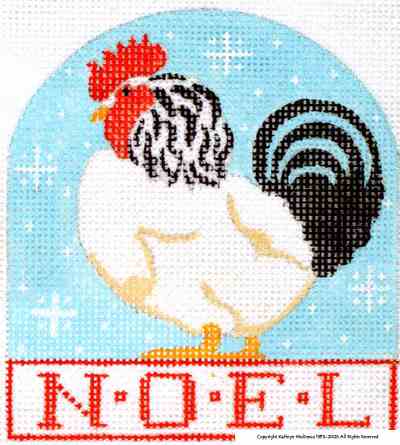click here to view larger image of White Rooster Ornament (hand painted canvases)