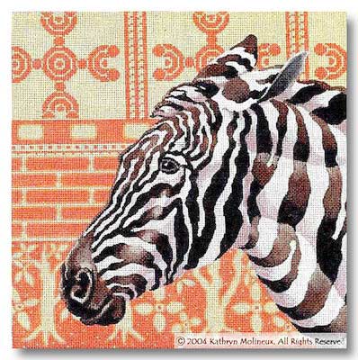 click here to view larger image of Zebra Pillow (hand painted canvases)