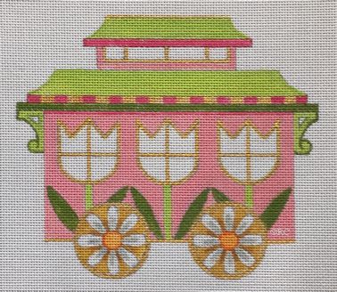 click here to view larger image of Easter Train Caboose (hand painted canvases)