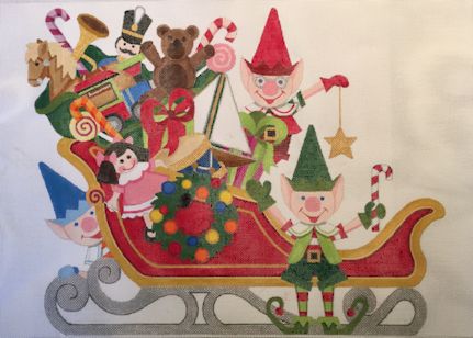 click here to view larger image of Santas Sleigh (hand painted canvases)