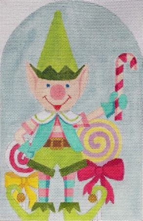 click here to view larger image of Santas Green Elf (hand painted canvases)