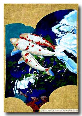 click here to view larger image of Three Carp (hand painted canvases)