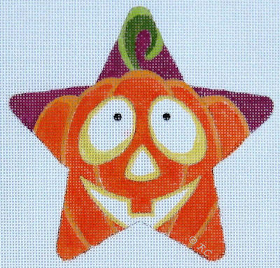 click here to view larger image of Pumpkin Star (hand painted canvases)