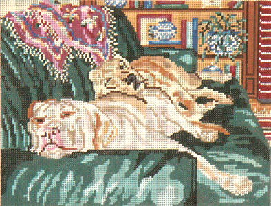 click here to view larger image of Dog Tired - 18ct (hand painted canvases)