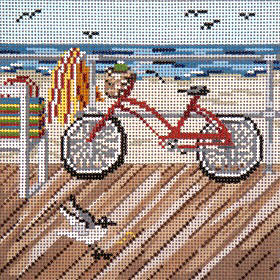 click here to view larger image of Boardwalk Bicycle - 18ct (hand painted canvases)