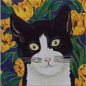 click here to view larger image of Tuxedo Cat - 18ct (hand painted canvases)