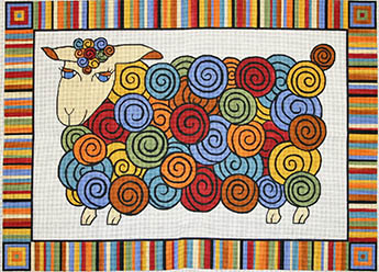 click here to view larger image of Colorful Coat - Sheep (hand painted canvases)