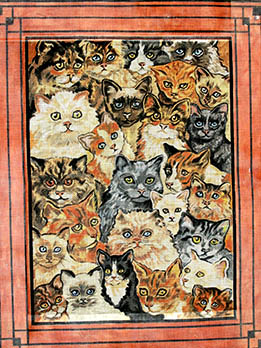 click here to view larger image of Cat Collage (hand painted canvases)