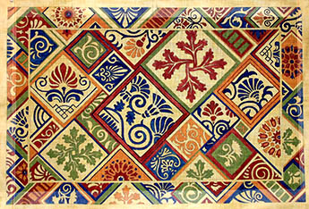 click here to view larger image of Oriental Patchwork (hand painted canvases)