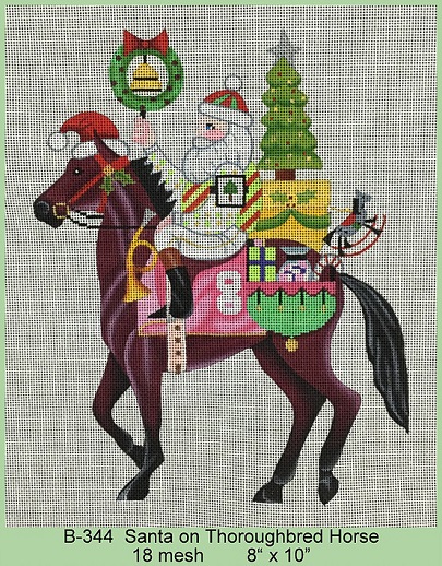 click here to view larger image of Santa On Thoroughbred Horse (hand painted canvases)