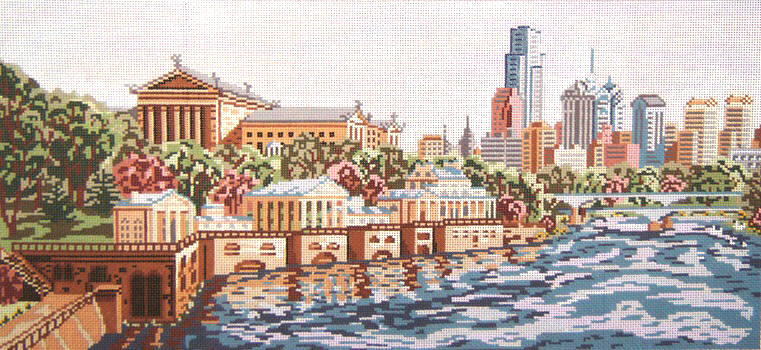 click here to view larger image of Philidelphia Museum of Art and Water Works (hand painted canvases)